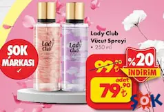 LADY CLUB VÜCUT SPREYİ 250 ML indirimli fiyat LADY CLUB VÜCUT SPREYİ 250 ML fiyat ve kampanya bilgisi